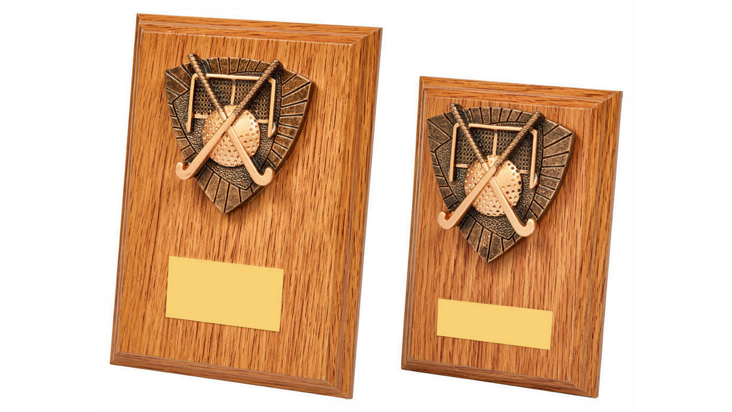 Wood Plaque with Resin Hockey Trim