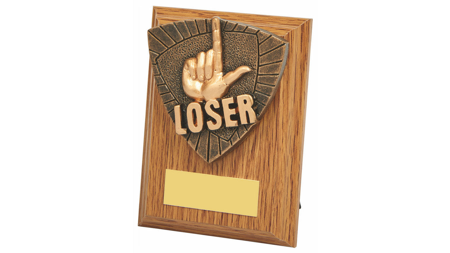 Wood Plaque with 'Loser' Resin Trim