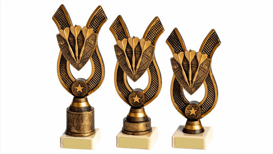 Antique Gold Darts Award with Resin Darts Trim