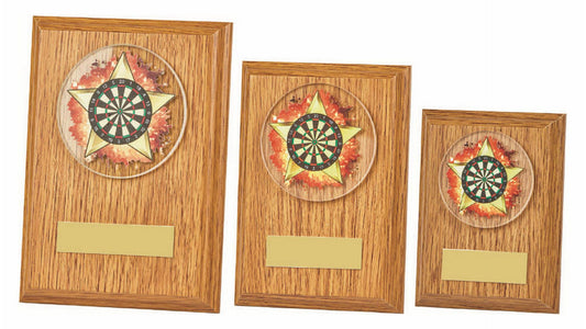 Light Oak Plaque - Tri Darts