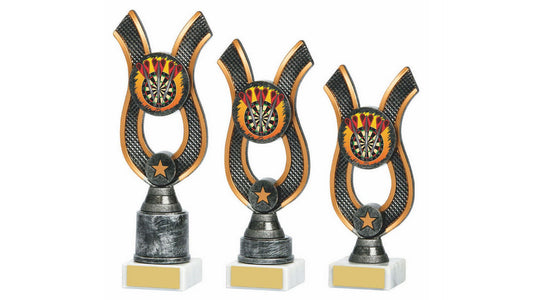 Antique Silver Ribbon Dart Board Award