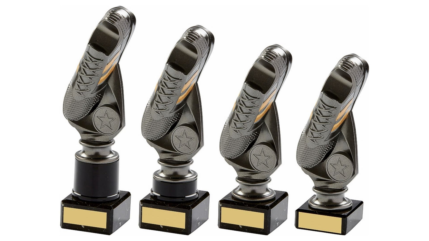 Gunmetal Football "Vertical" Boot on Marble