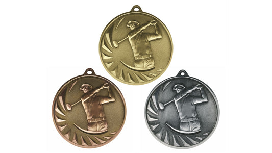 Gold 70mm Male Golf Medal