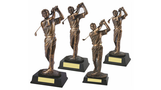 Antique Gold Resin Male Golfer
