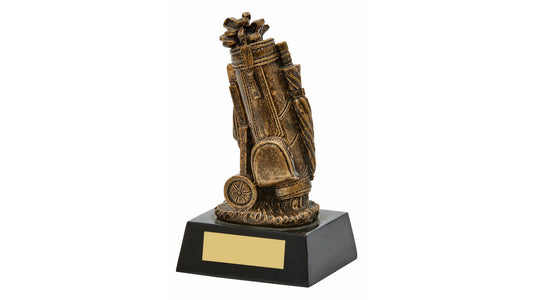 Antique Gold Resin Golf Bag Trophy