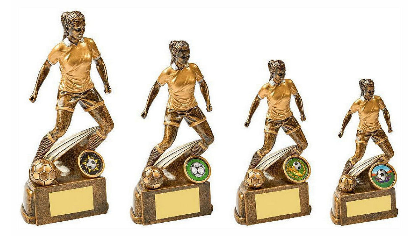 Antique Gold Female Football Resin