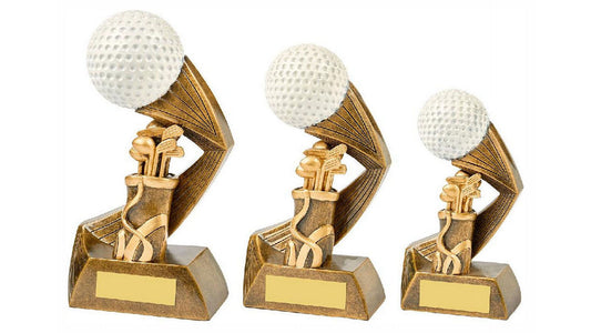 Antique Gold/White Golf Bag/Ball Resin