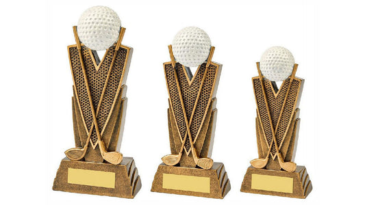 Antique Gold Golf Club/Ball Resin