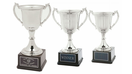 Nickel Plated Cup on Black Weighted Base