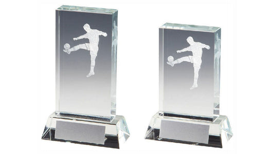 Crystal Football Award with 3D Image inside