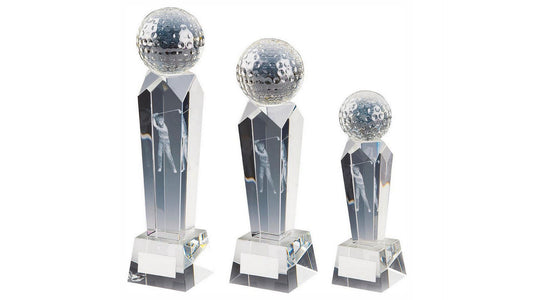 Crystal Column with 3D Golf Image (In Presentation Case)
