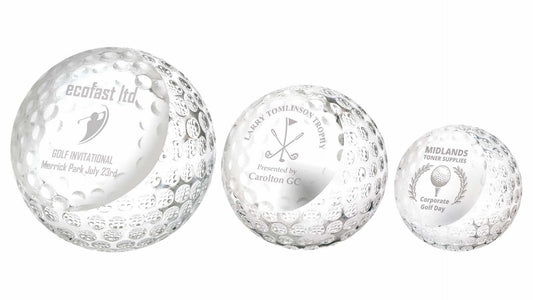 Crystal Golf Ball with Personalisation panel