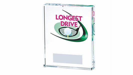 Clear/Colour Glass Golf Longest Drive