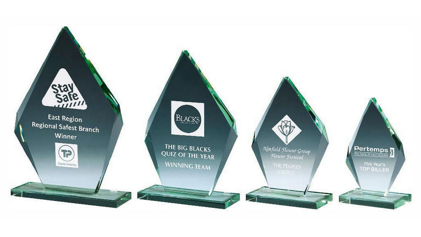 Bevelled Jade Glass Diamond Stand