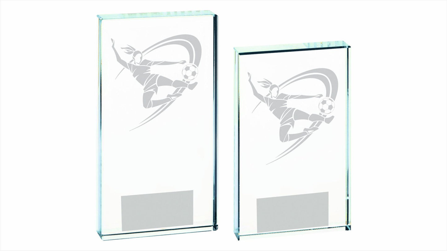 Clear Glass Football Award (Female)