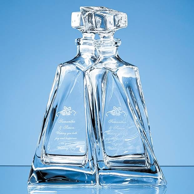 CB10 1pr of 0.5ltr Crystalite Lovers Decanters