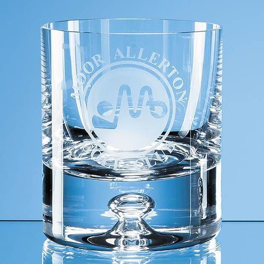 L456 280ml Handmade Bubble Base Whisky Tumbler (This Item Includes Engraving)