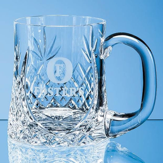 0.425ltr Lead Crystal Sloped Panel Tankard (This Item Includes Engraving)