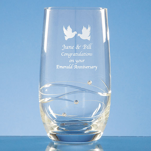 SL224 Single Diamante High Ball with Spiral Design Cutting