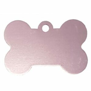 Black 38mm Plain Bone Shaped Dog Tag Includes Engraving