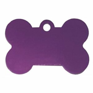 Black 38mm Plain Bone Shaped Dog Tag Includes Engraving