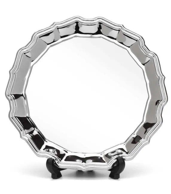 T044 Chippendale Nickel Plated Silver Salver with stand