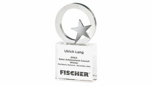 T4079 Metal Star/circle on Glass base