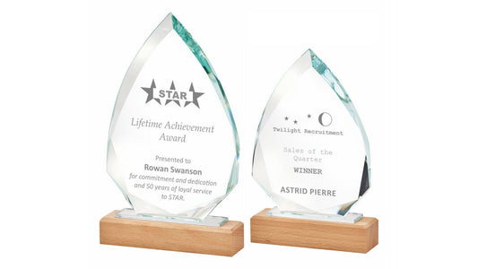 T4108 Glass Stand with Wooden Base